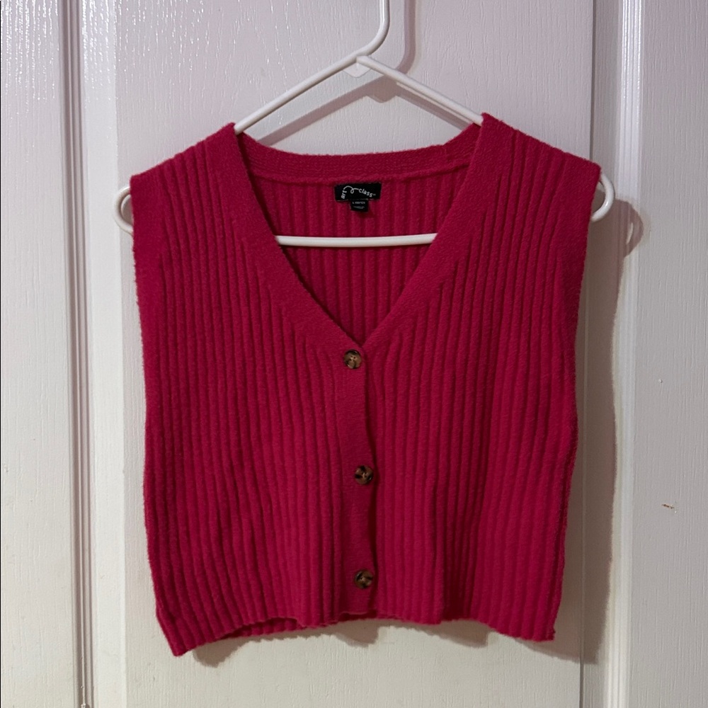 Sleeveless Pink Sweater Vest
